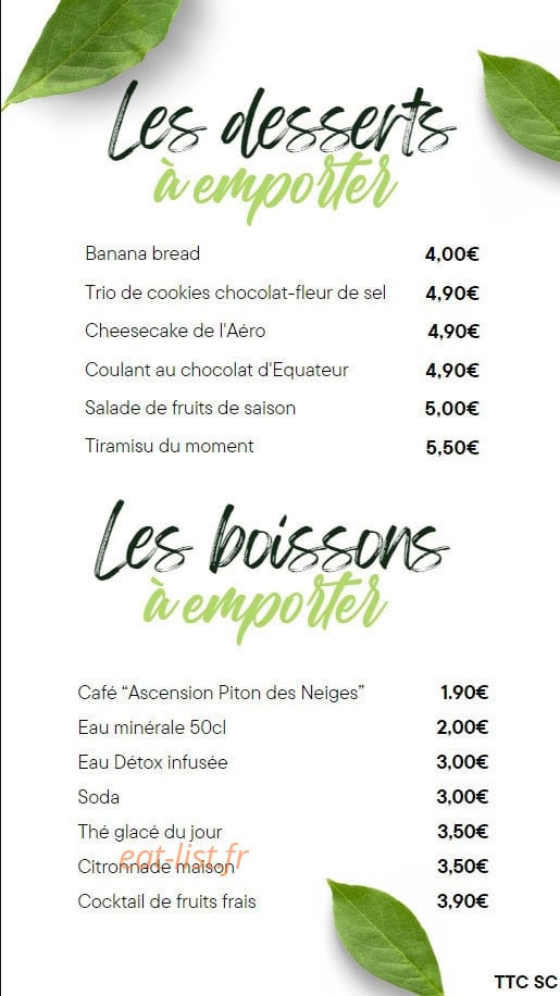 Aero Beach Café — carte page 15