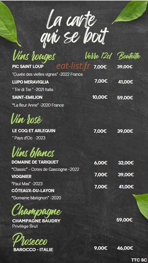 Aero Beach Café — carte page 11