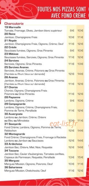 Allo Pizza — carte page 2