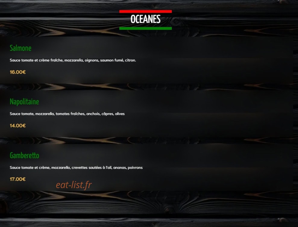 Atelier Pizza — carte page 3