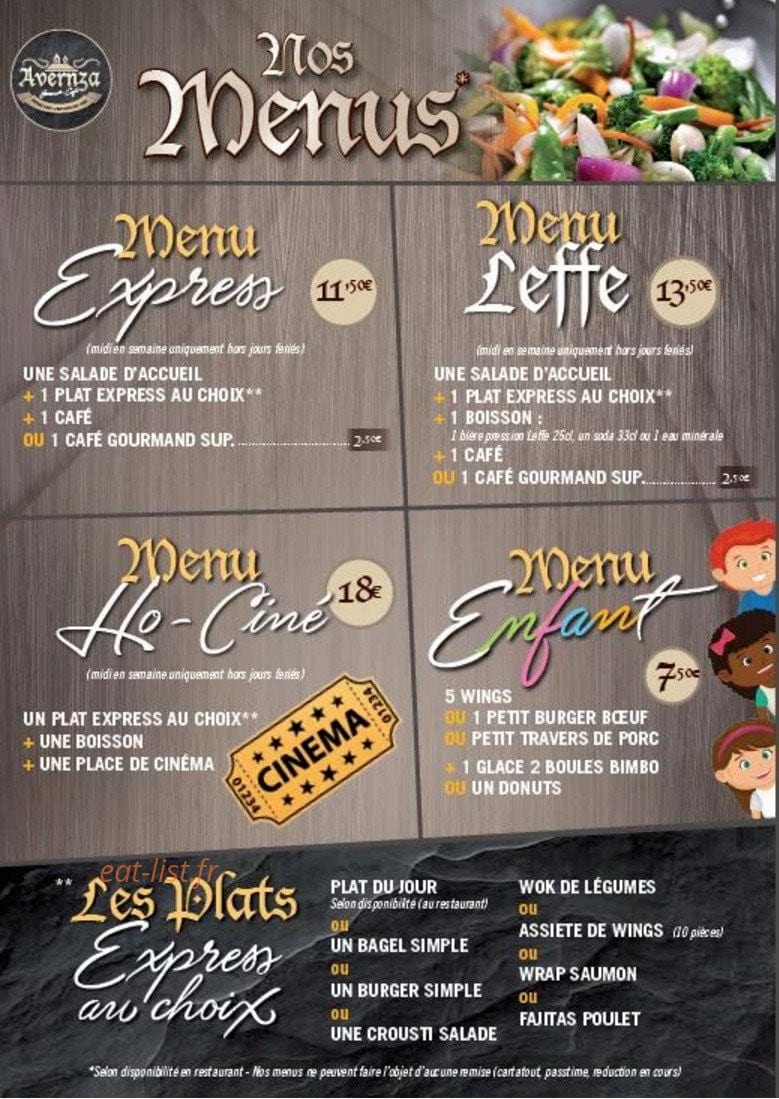 Avernza café — carte page 5
