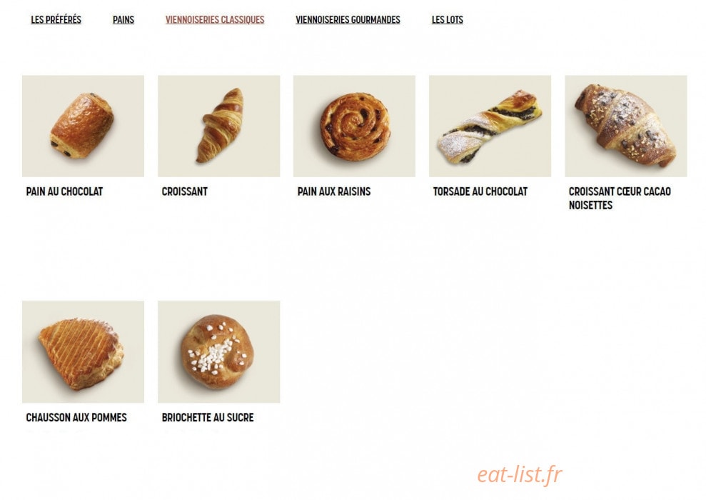 Brioche Dorée — carte page 9
