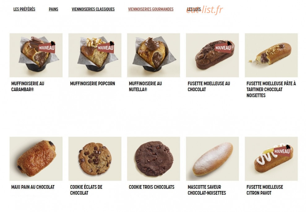 Brioche Dorée — carte page 10