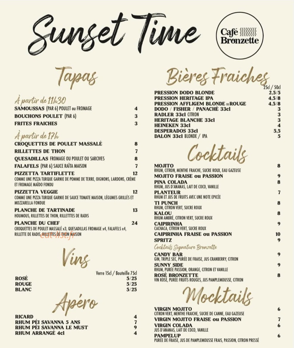 Café Bronzette — carte page 4