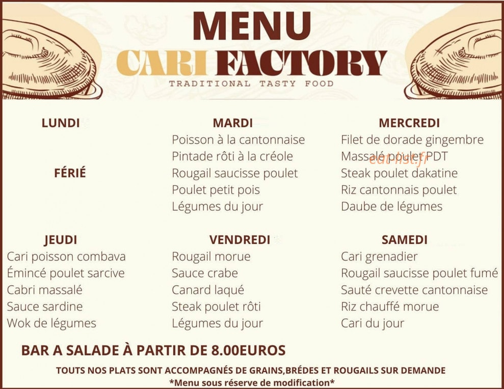 Cari factory — carte page 1