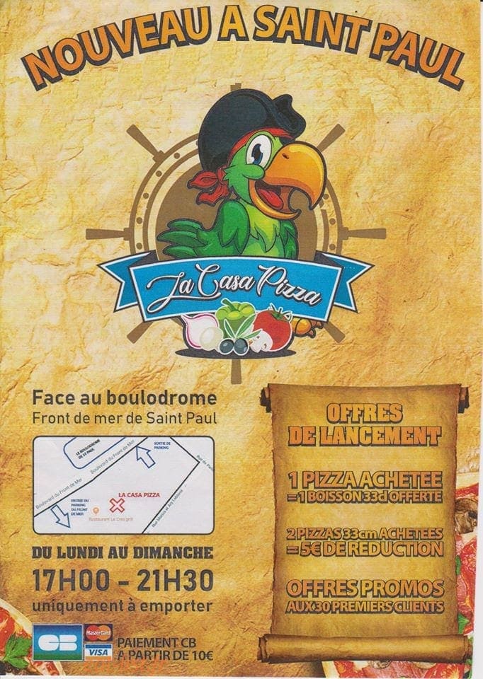 La Casa Pizza — carte page 1