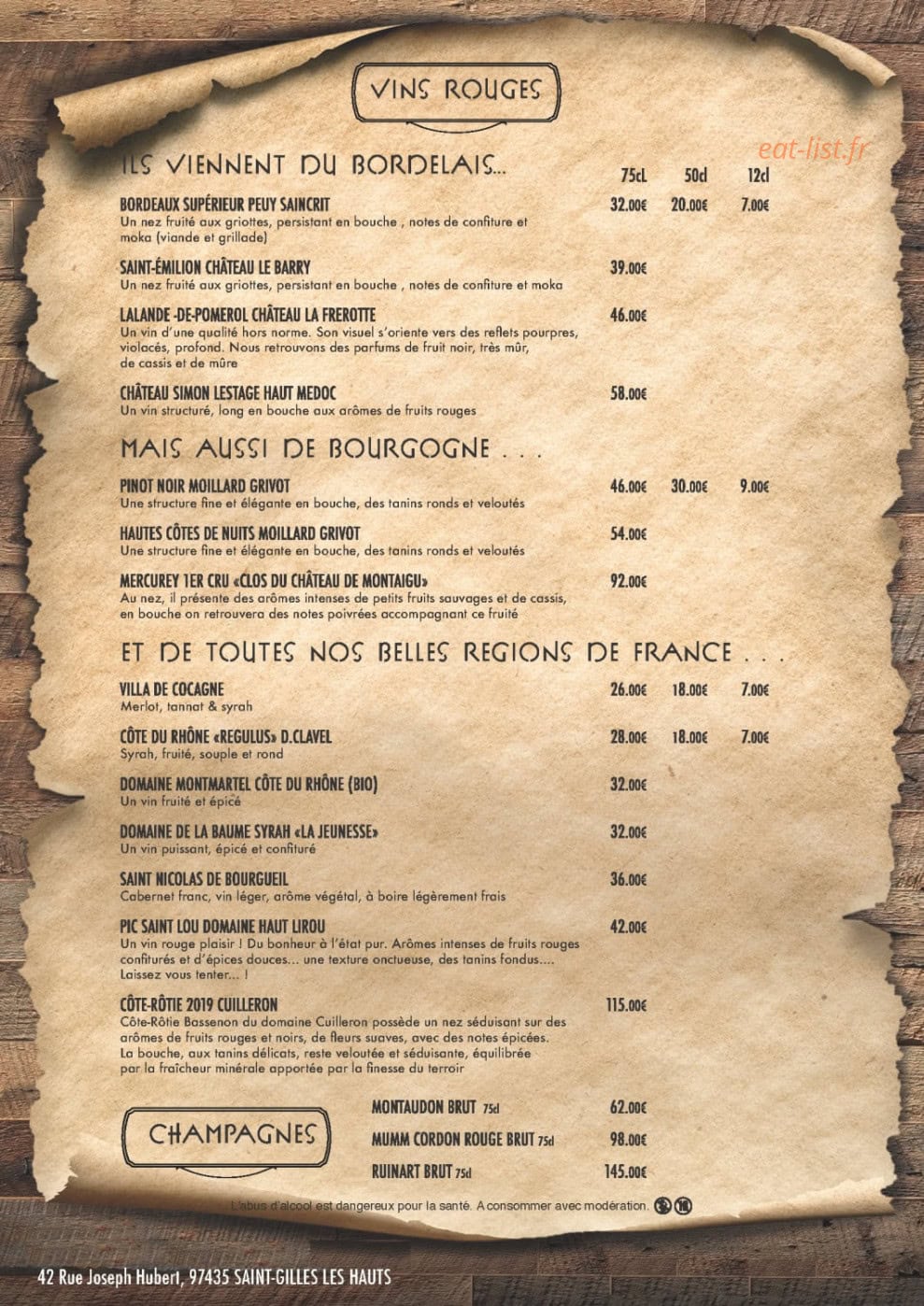 La Cave Rôtie — carte page 9