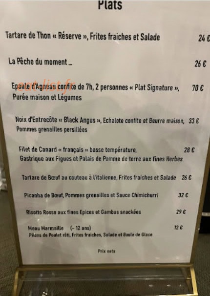 La reserve — carte page 2
