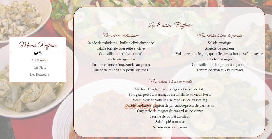 La Toque des Mascareignes — carte page 9