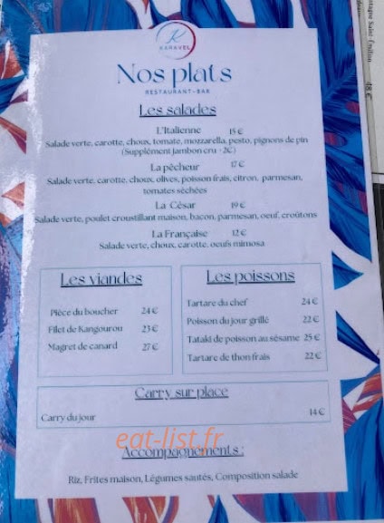 Le Karavel — carte page 1