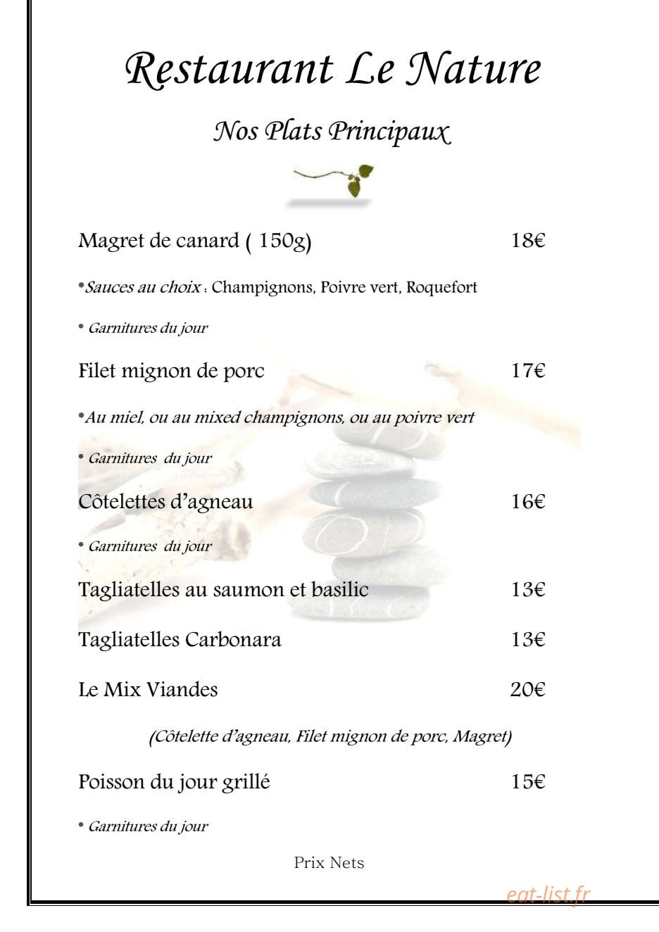 Le Nature — carte page 3