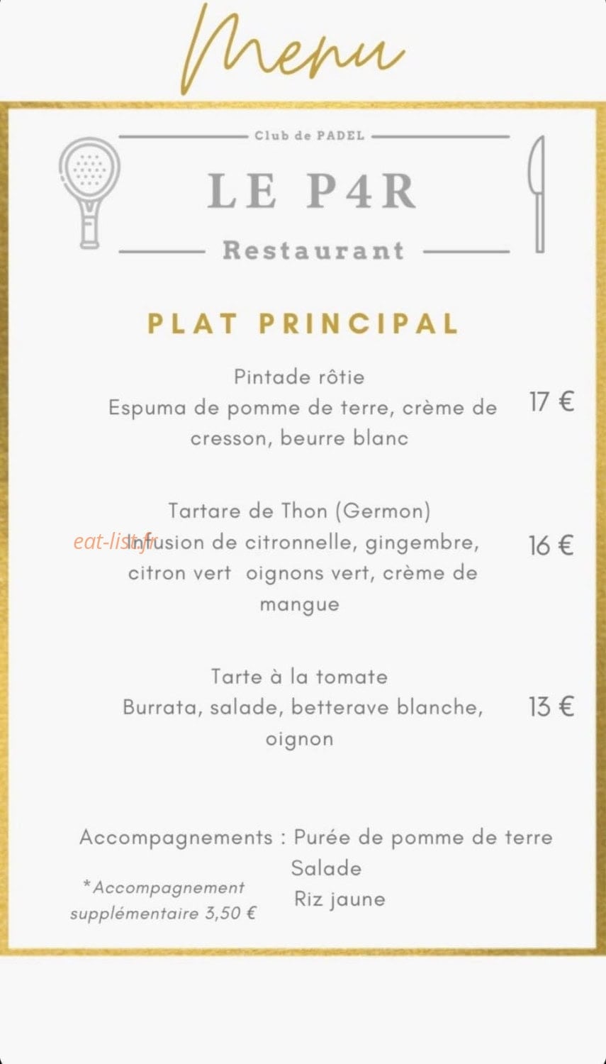 Le Par 4 — carte page 2