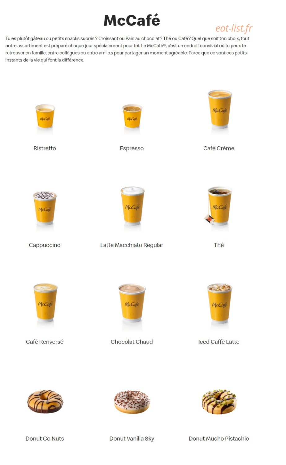 Mc Donald's — carte page 21