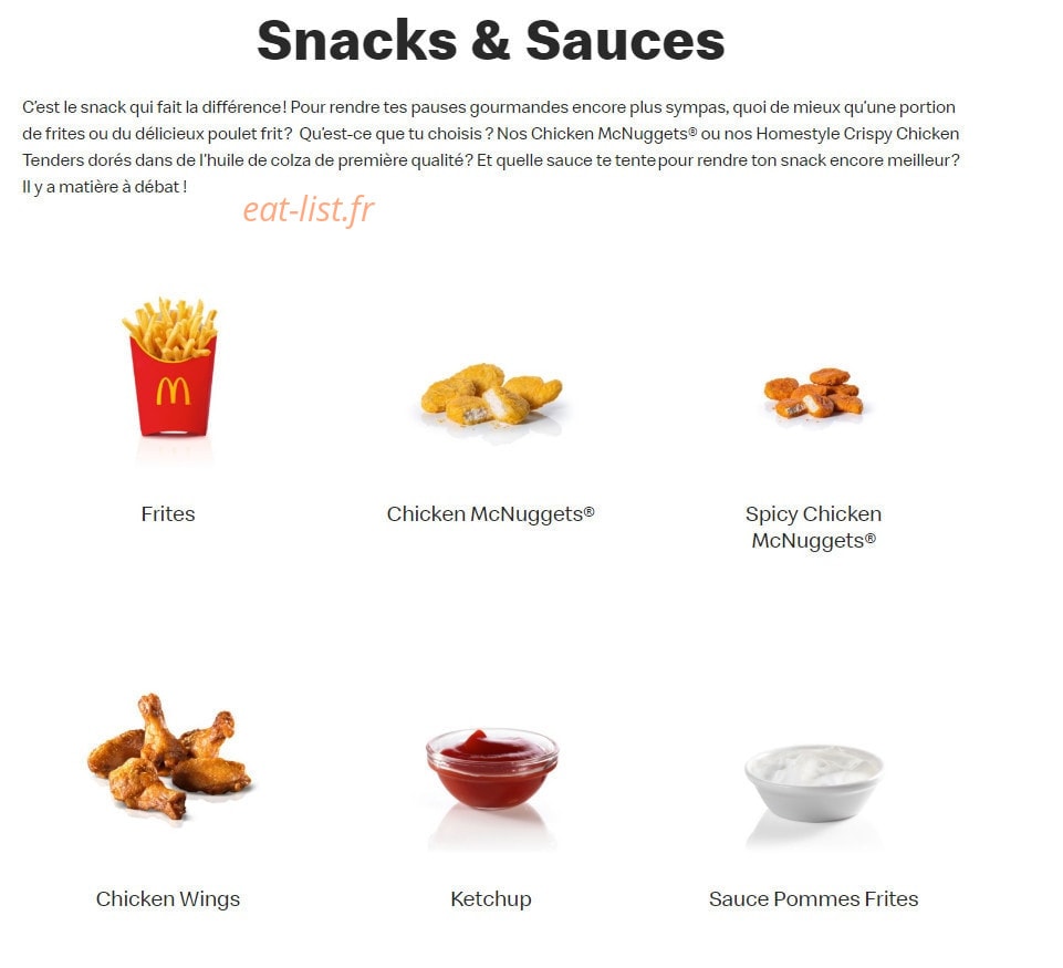 Mc Donald's — carte page 11