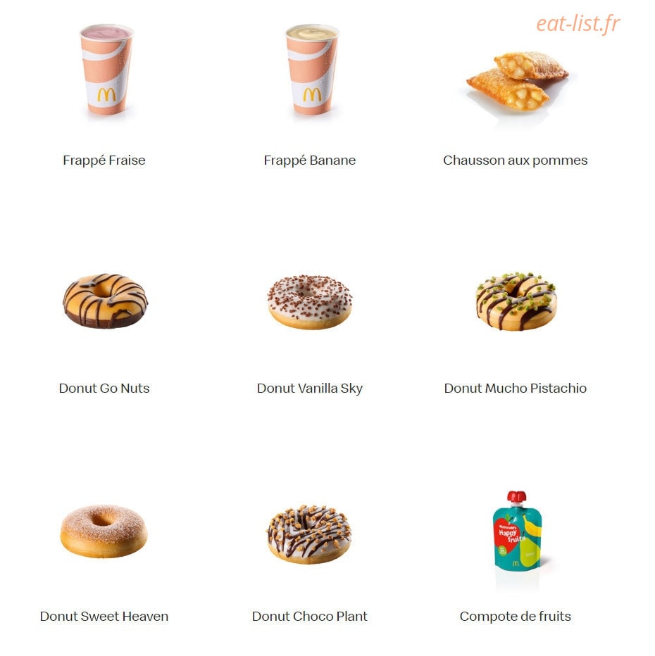 Mc Donald's — carte page 19