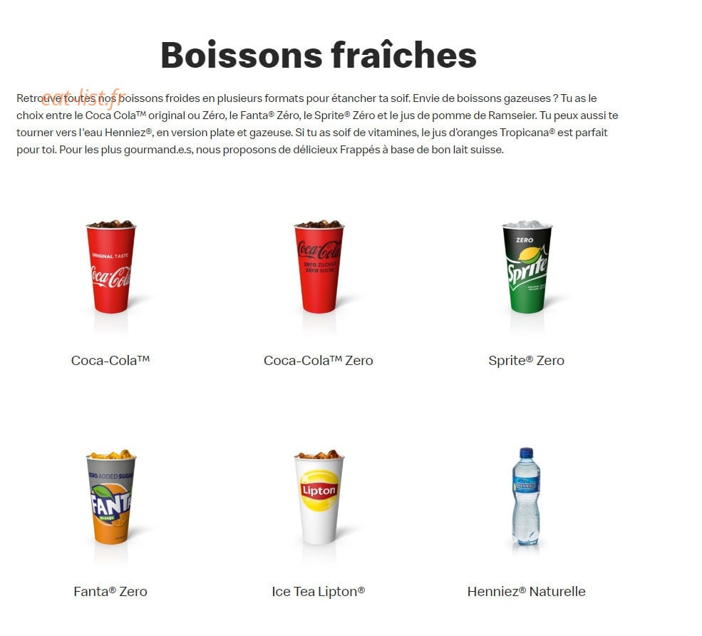 Mc Donald's — carte page 15