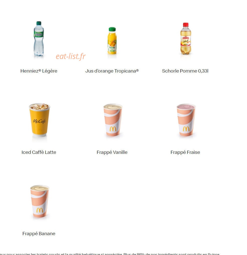 Mc Donald's — carte page 16