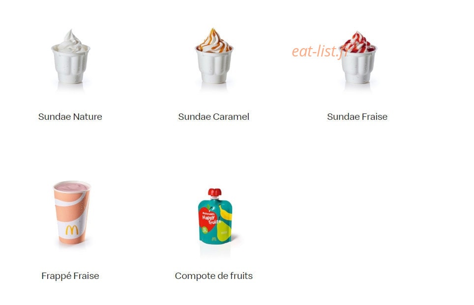 Mc Donald's — carte page 10