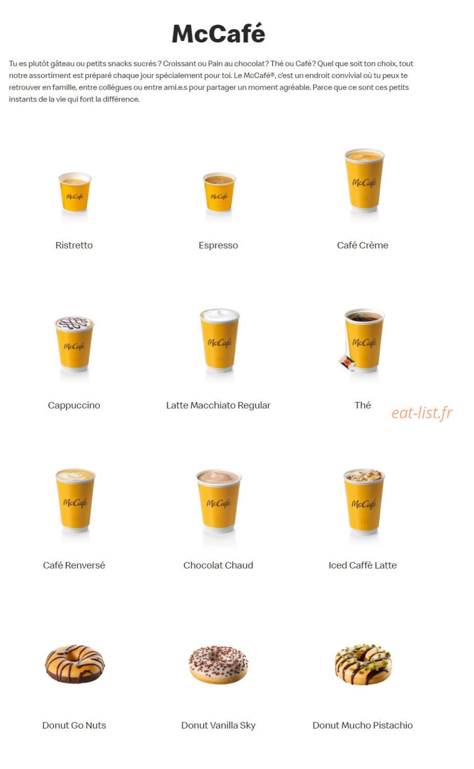 Mc Donald's — carte page 21
