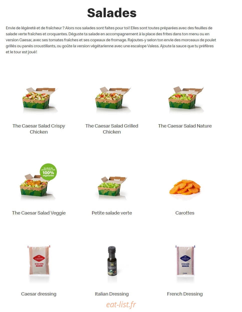 Mc Donald's — carte page 14
