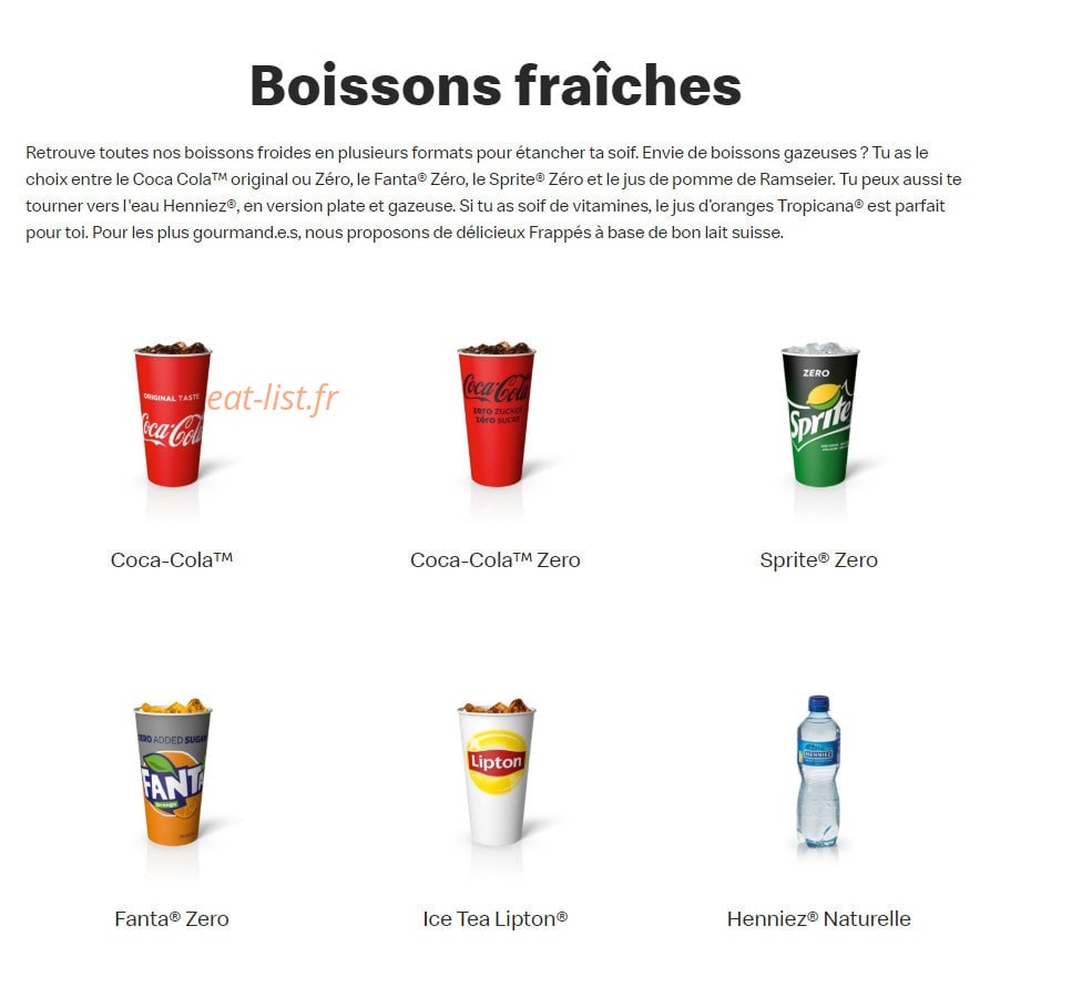Mc Donald's — carte page 15