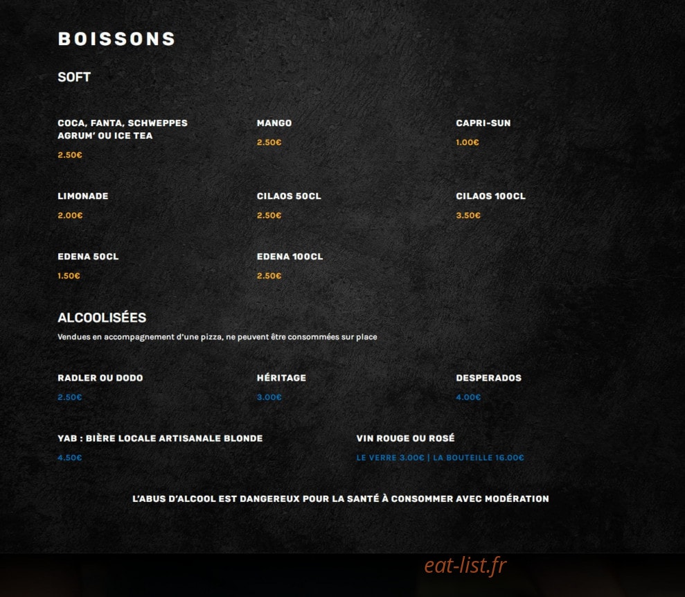 Pizza Créolia — carte page 3