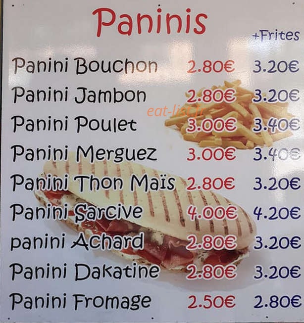 Snack Bar des Violettes — carte page 2