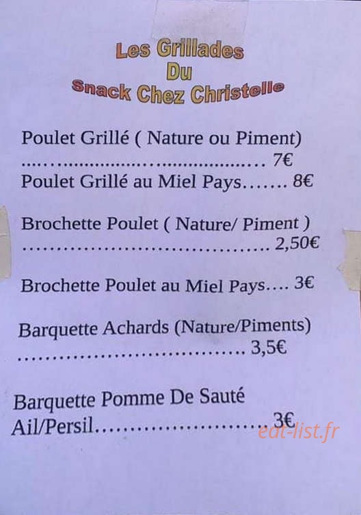 Snack Chez Christelle — carte page 5