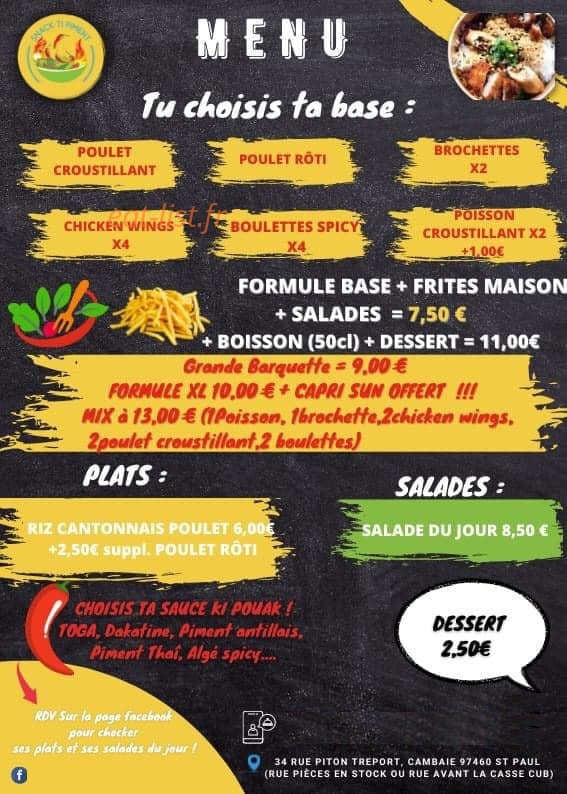 Snack ti piment — carte page 1