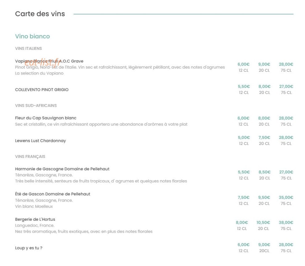 Vapiano — carte page 6