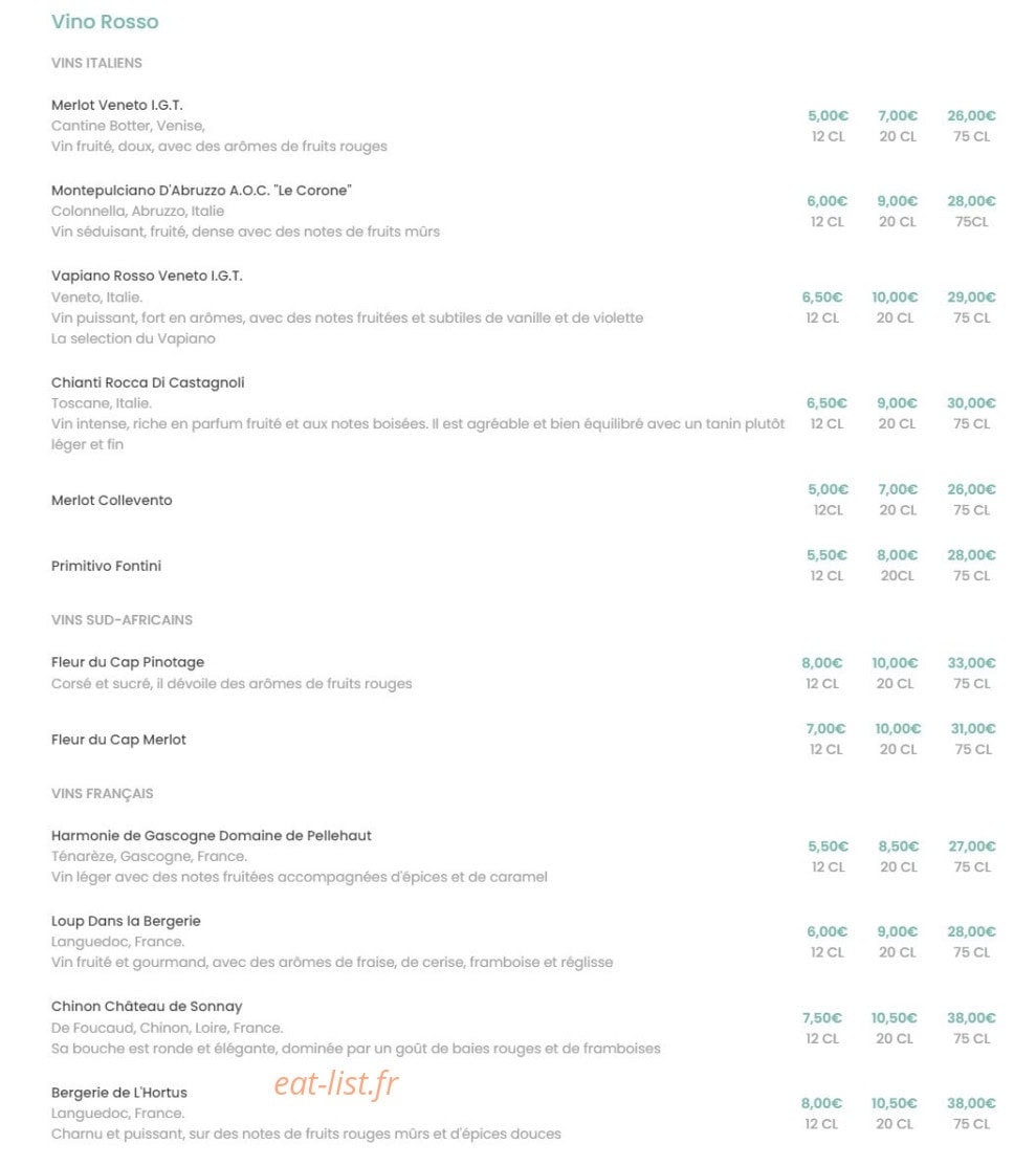 Vapiano — carte page 7