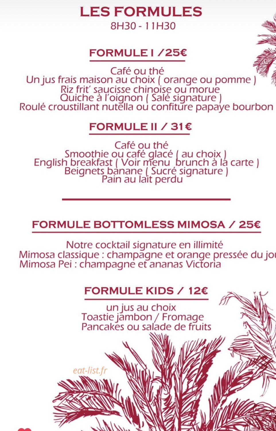 Villa paradise — carte page 2
