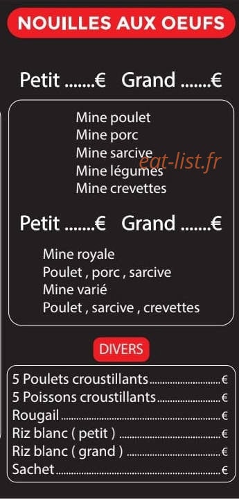 Wok Tamatave — carte page 2