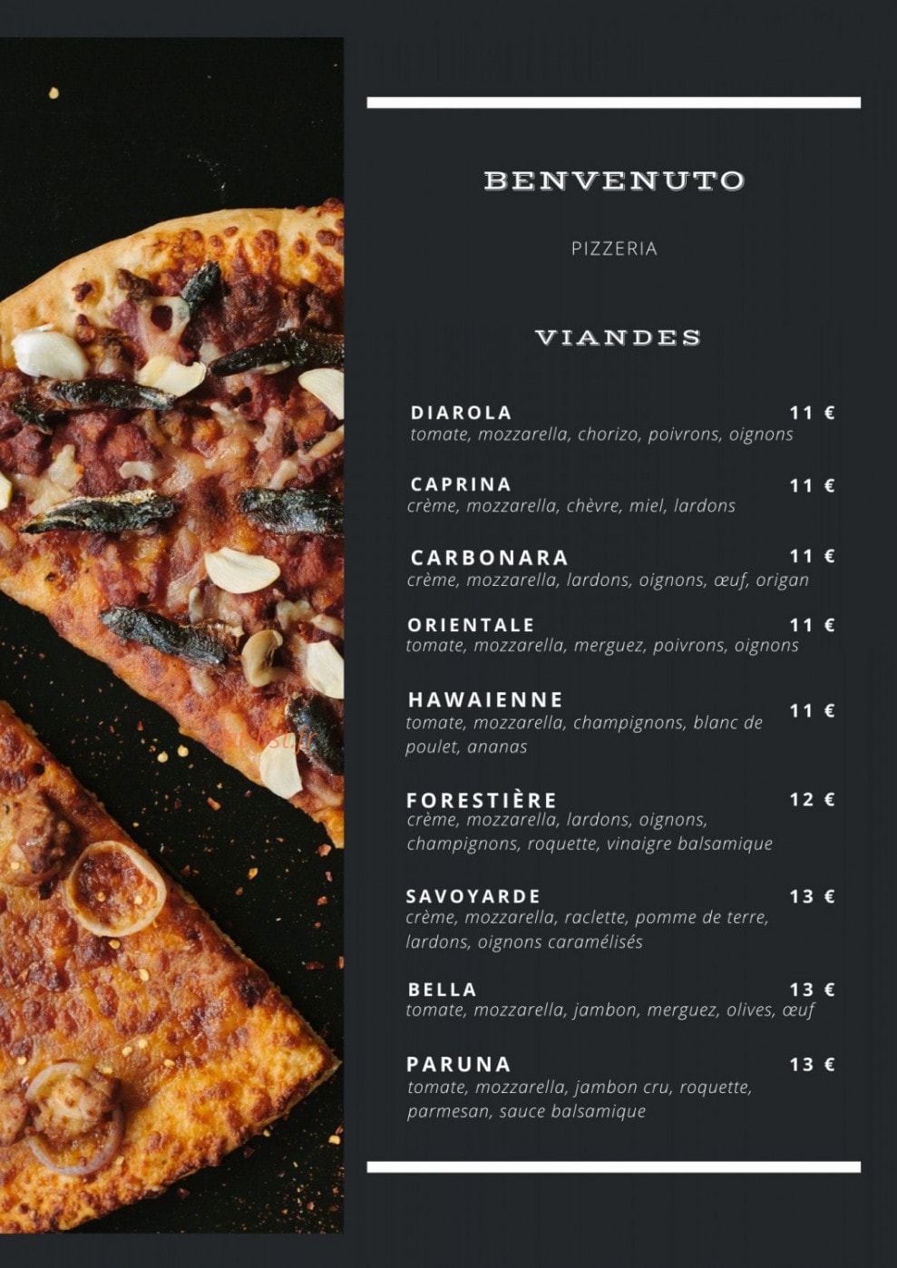 Benvenuto Pizza — carte page 2
