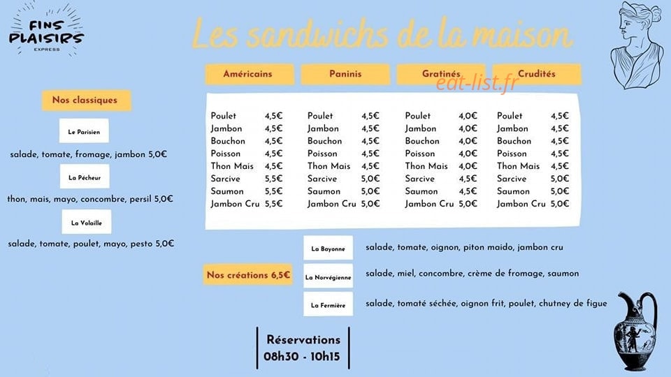 Fins Plaisirs Express — carte page 1