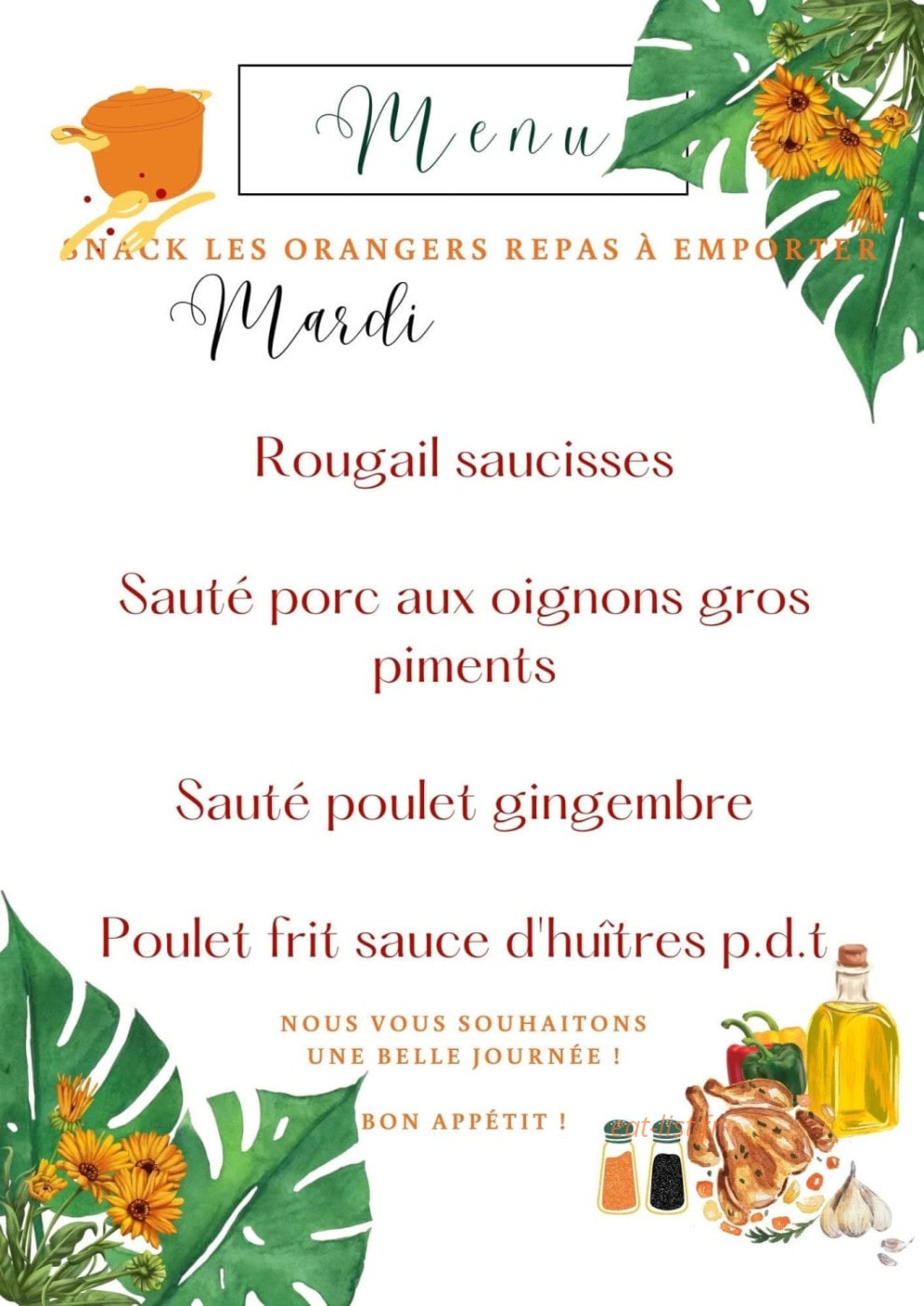 Les Orangers — carte page 1