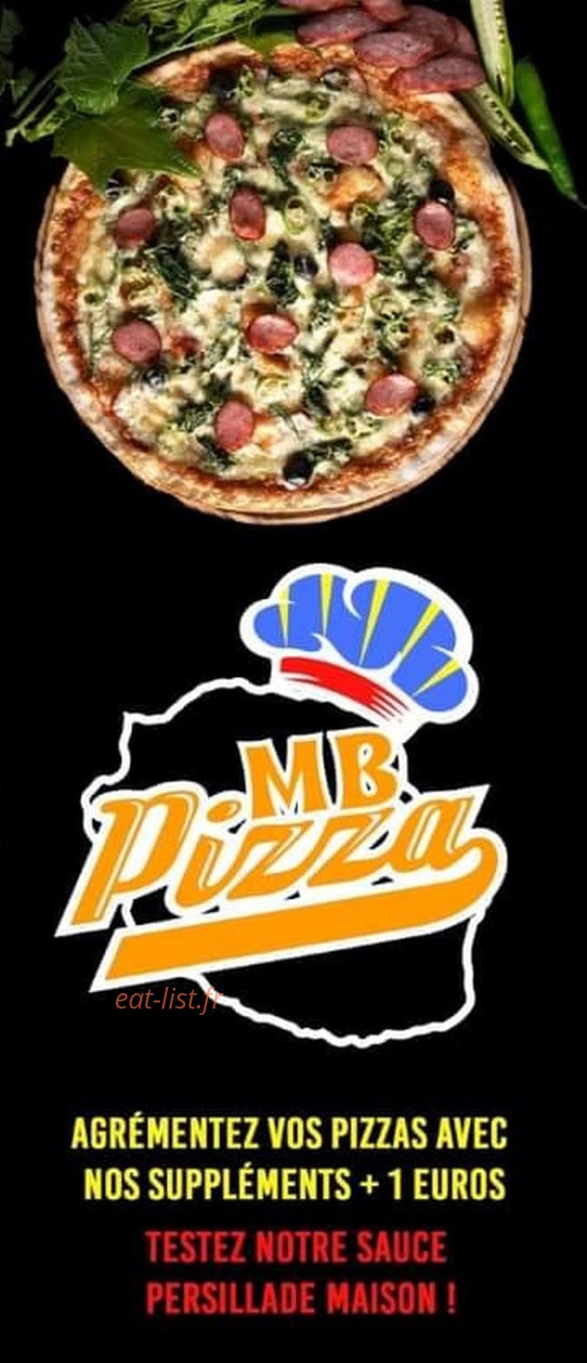 MB Pizza — carte page 1