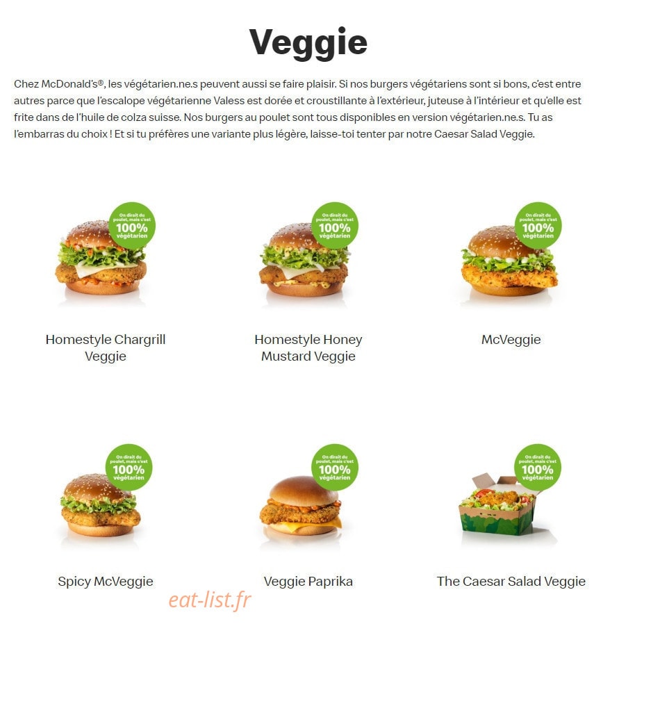 Mc Donald's — carte page 6