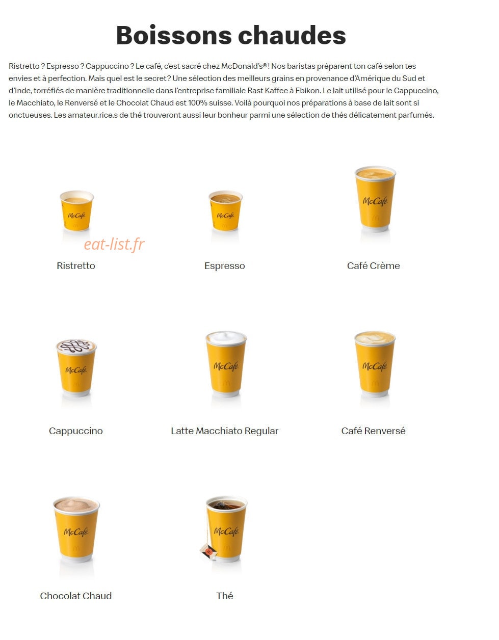 Mc Donald's — carte page 17