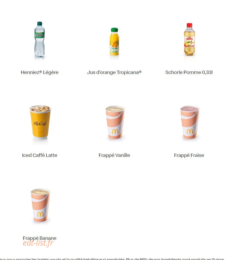 Mc Donald's — carte page 16