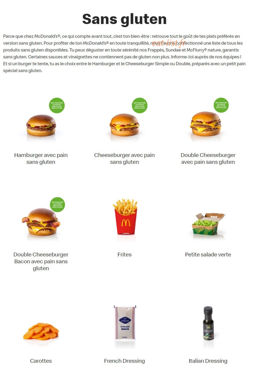 Mc Donald's — carte page 8
