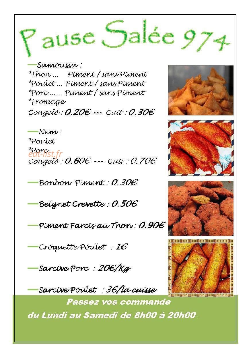 Pause Salée 974 — carte page 1