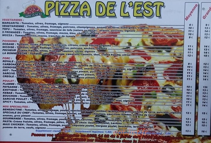 Pizza de l'Est — carte page 1