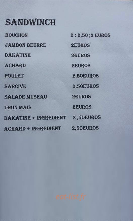 Snack chez guillou — carte page 2