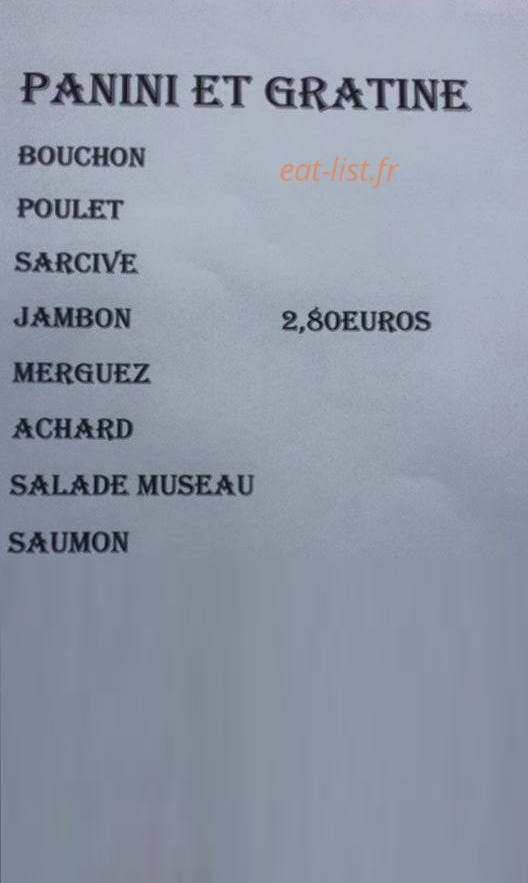 Snack chez guillou — carte page 1