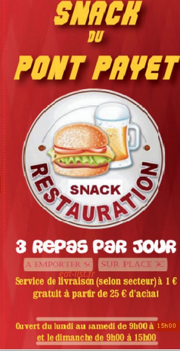Snack pont payet — carte page 1