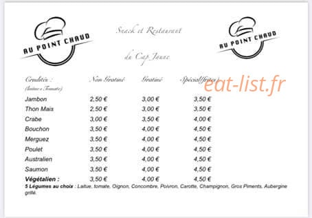 Au Point Chaud — carte page 5