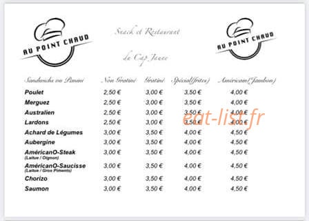 Au Point Chaud — carte page 3