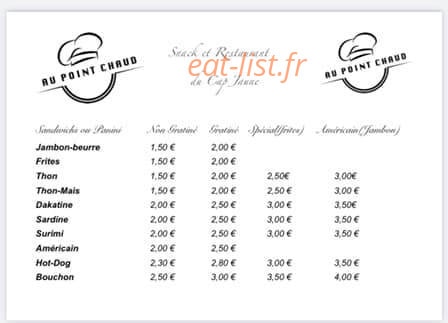 Au Point Chaud — carte page 2