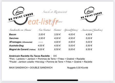 Au Point Chaud — carte page 4
